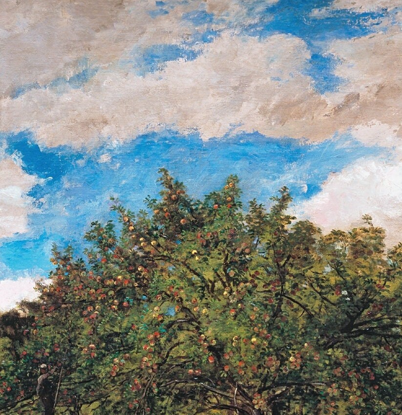 French Orchard at Harvest Time by Charles Daubigny, 3d Printed with texture and brush strokes looks like original oil painting