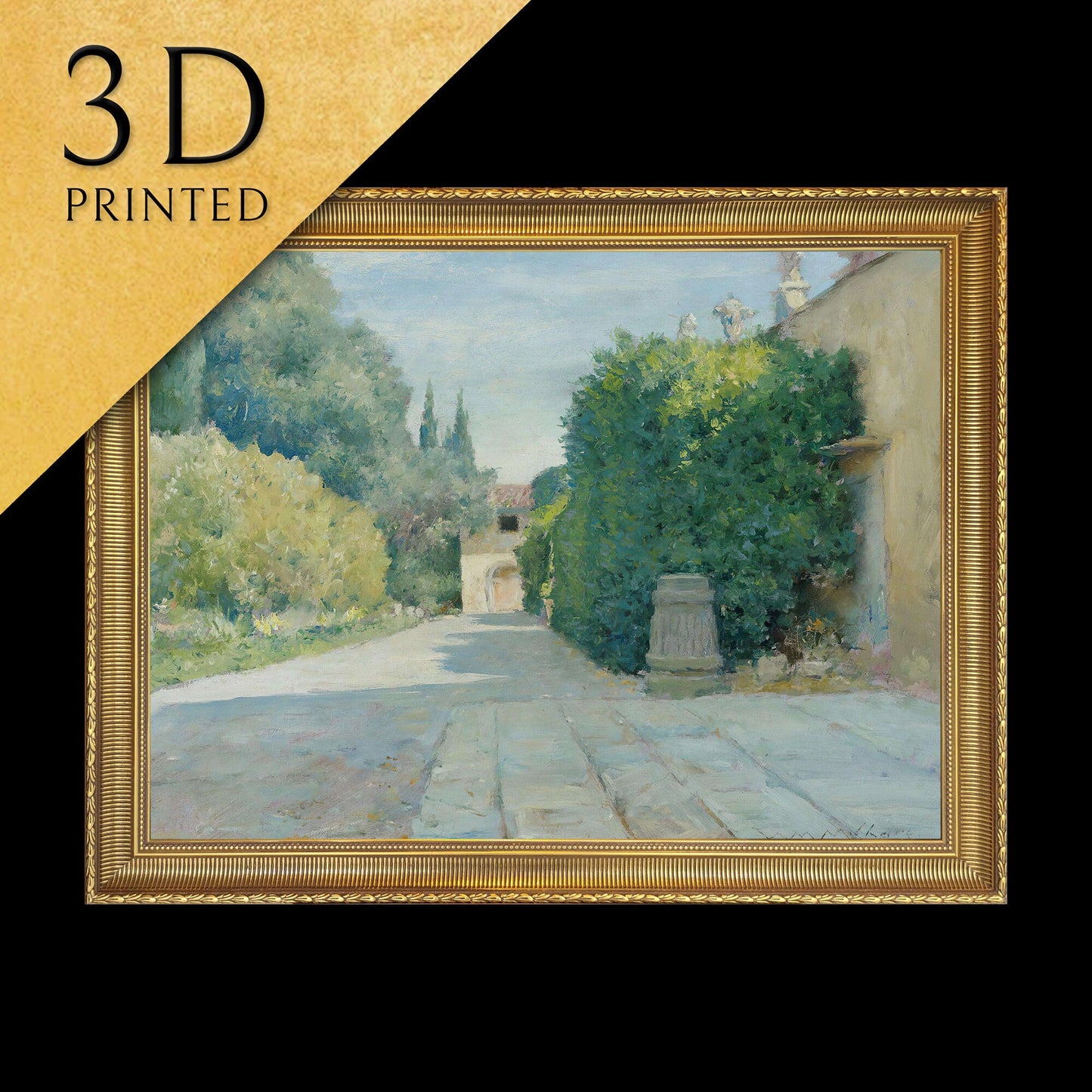 Villa In Florence - by William Merrit Chase, 3d Printed with texture and brush strokes looks like original oil-painting, code:802