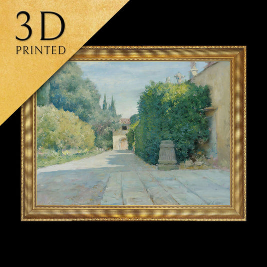 Villa In Florence - by William Merrit Chase, 3d Printed with texture and brush strokes looks like original oil-painting, code:802