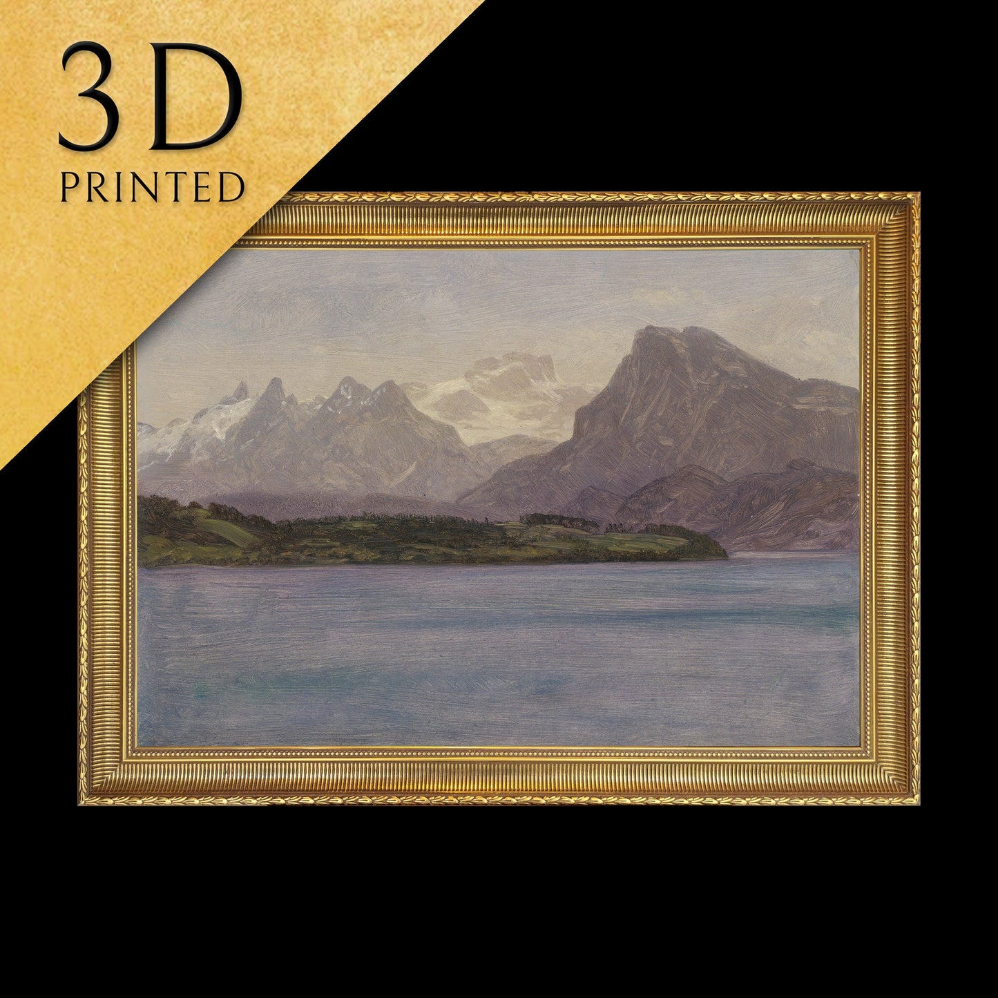 Alaskan Coast Range - by Albert Bierstadt, 3d Printed with texture and brush strokes looks like original oil painting.