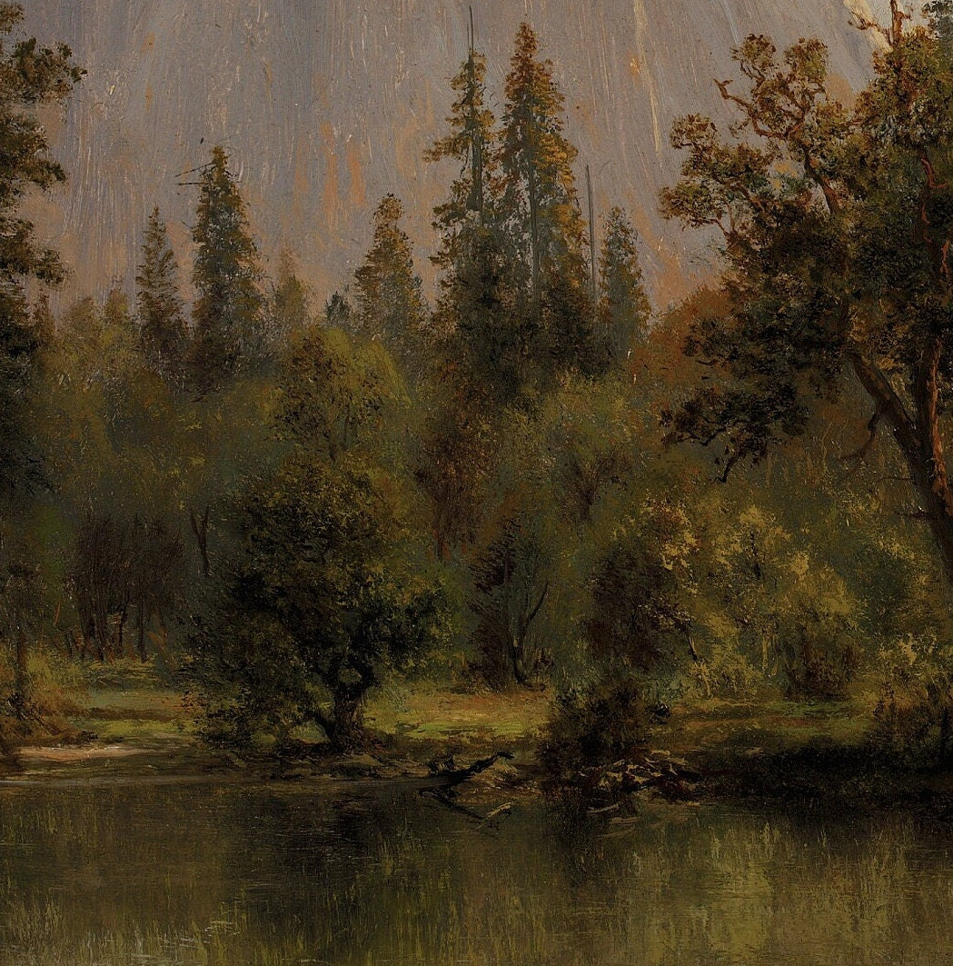 Cathedral Rocks, Yosemite Valley - by Albert Bierstadt,3d Printed with texture and brush strokes looks like original oil-painting, code:815