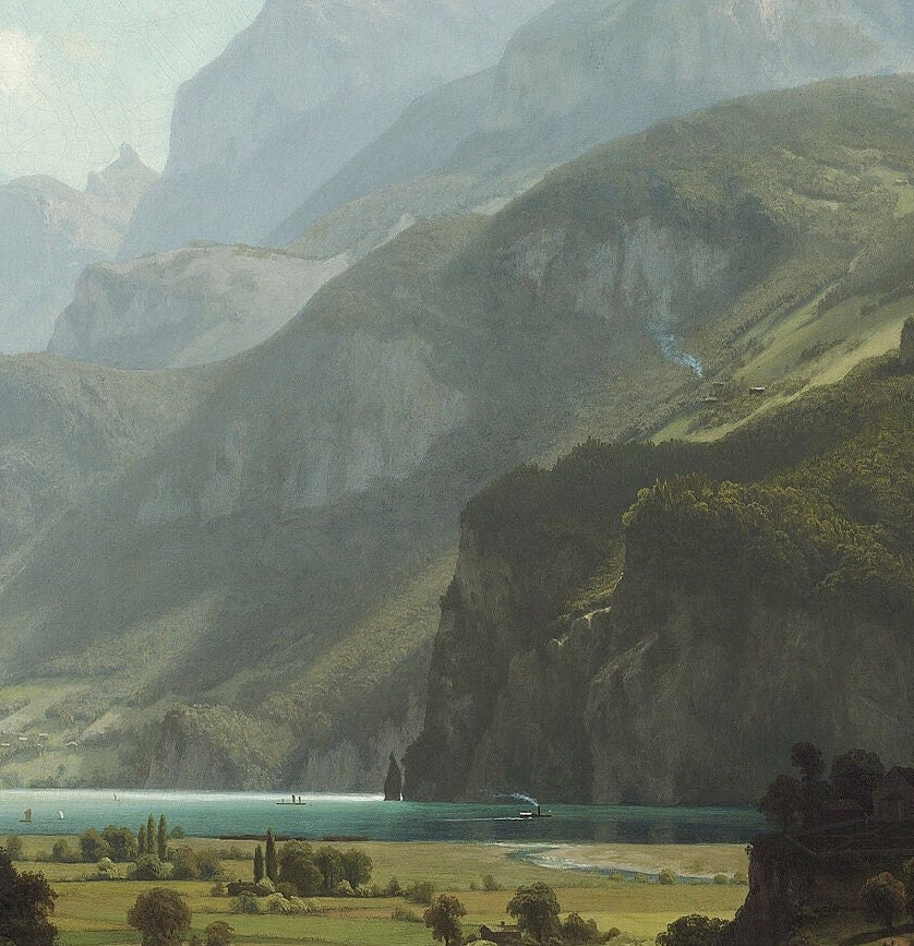 Lake Lucerne - by Albert Bierstadt, 3d Printed with texture and brush strokes looks like original oil-painting.