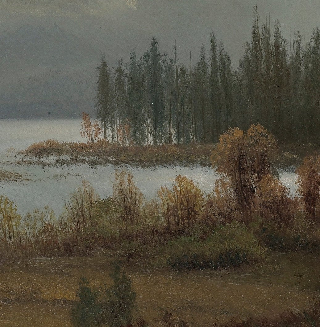 Lake Tahoe - by Albert Bierstadt, 3d Printed with texture and brush strokes looks like original oil painting.