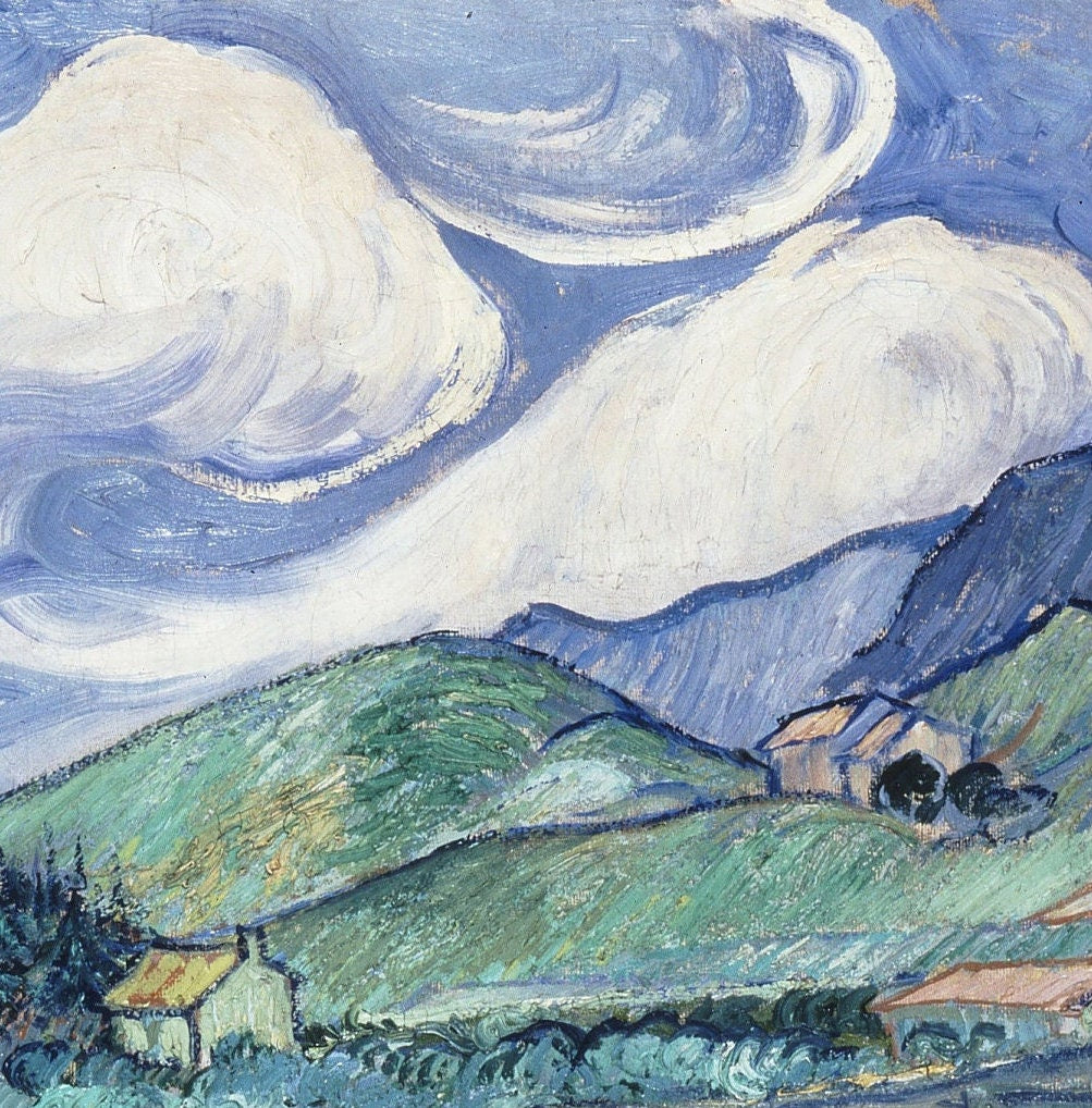 Van Gogh Saint-Rémy Landscape: 3D Textured Print