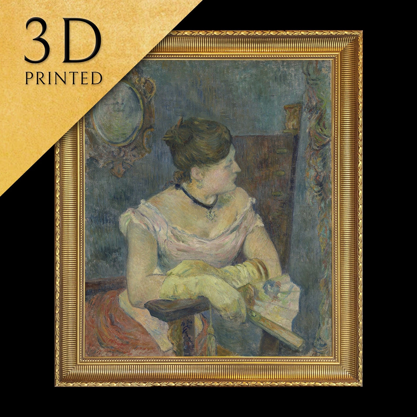 Madame Mette Gauguin in Evening Dress by Paul Gauguin,3d Printed with kutluart Madame Mette Gauguin in Evening Dress by Paul Gauguin,3d Printed with kutluart