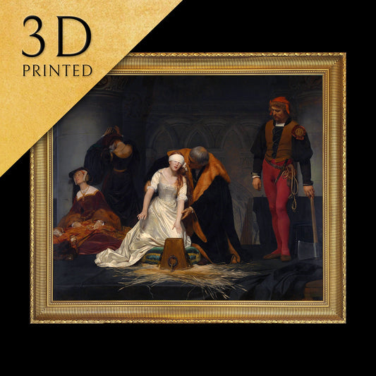 Lady Jane Grey by Paul Delaroche, 3d Printed with texture and brush strokes looks like original oilpainting, high realistic printing.