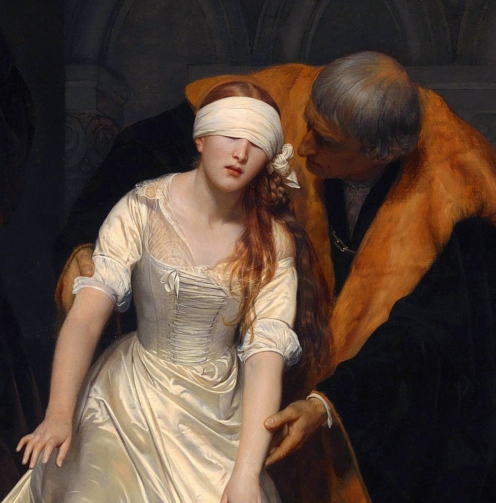 Lady Jane Grey Print: Paul Delaroche, 3D Textured Oil Painting Reproduction