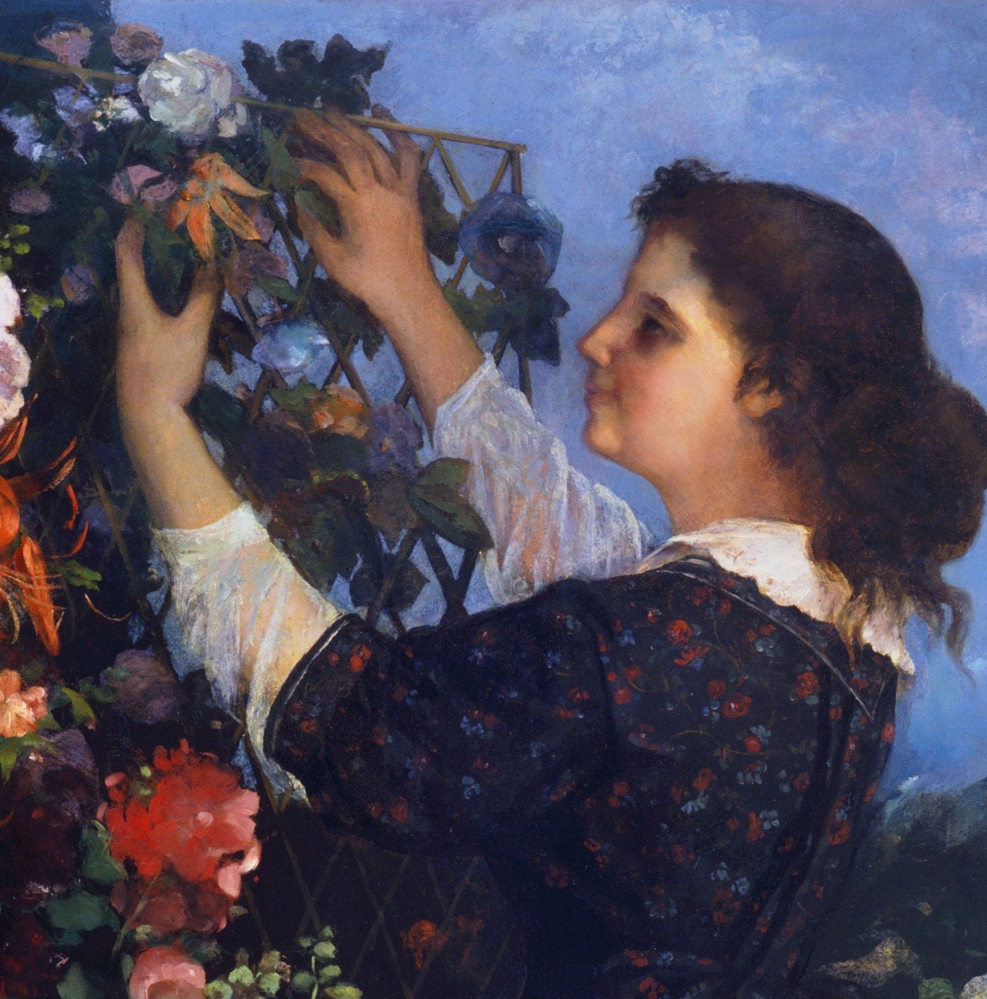 Gustave Courbet 'Trellis' 3D Printed Textured Oil Painting Reproduction