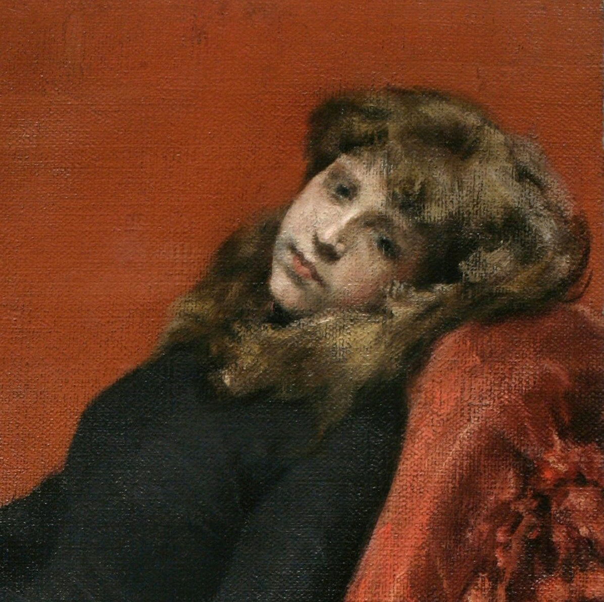 William Merritt Chase Print: The Young Orphan, 3D Textured Art
