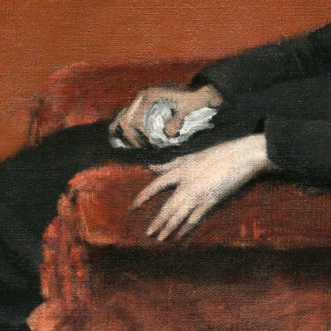 William Merritt Chase Print: The Young Orphan, 3D Textured Art