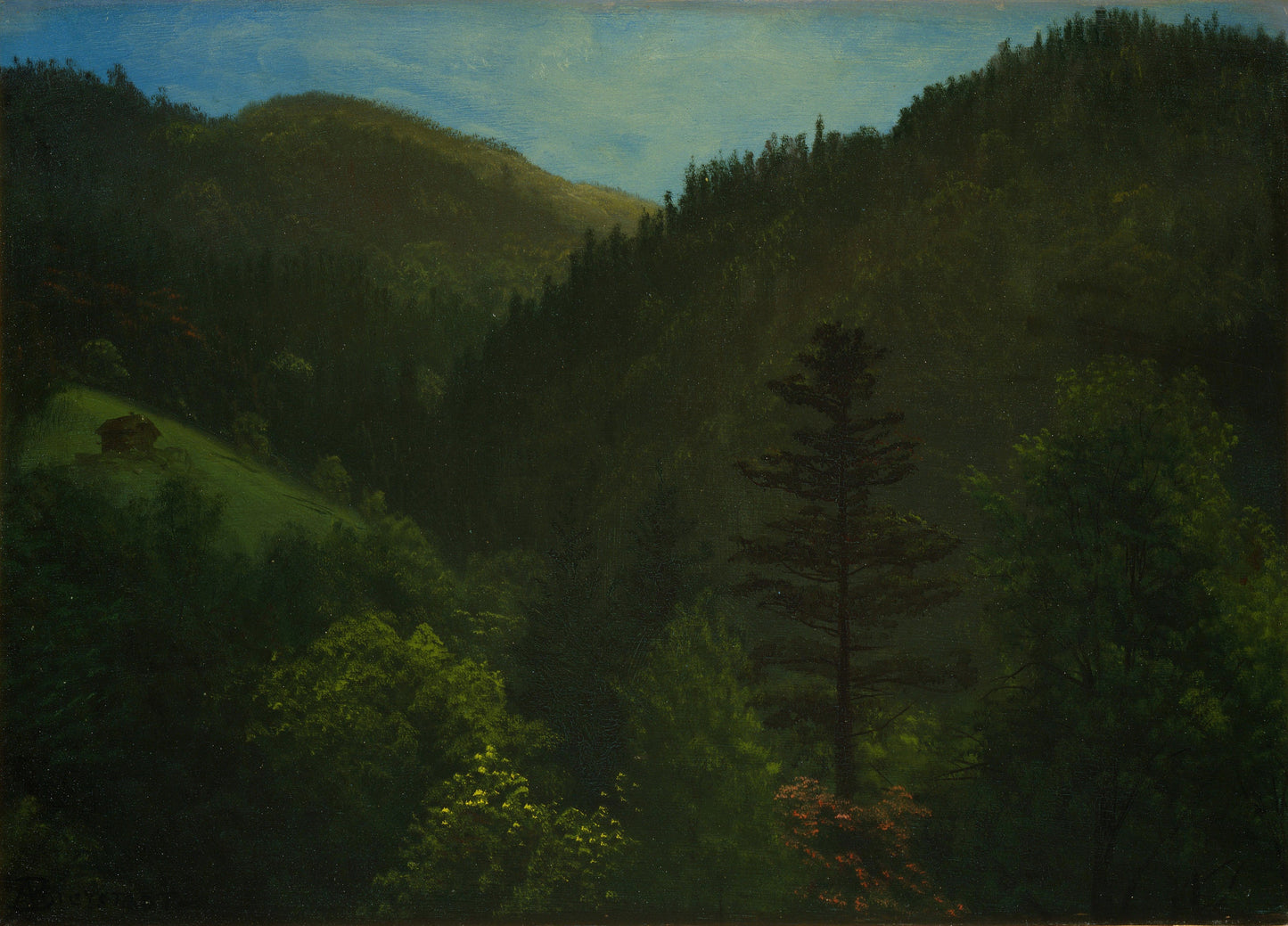 Wooded Landscape - by Albert Bierstadt, 3d Printed with texture and brush strokes looks like original oil painting.