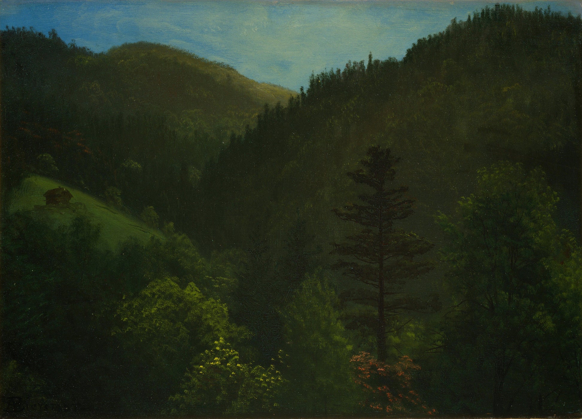 Wooded Landscape - by Albert Bierstadt, 3d Printed with texture and brush strokes looks like original oil painting.