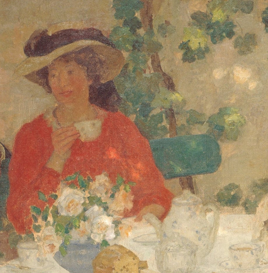 E Phillips Fox 'Al Fresco' 3D Print: Textured Impressionist Art