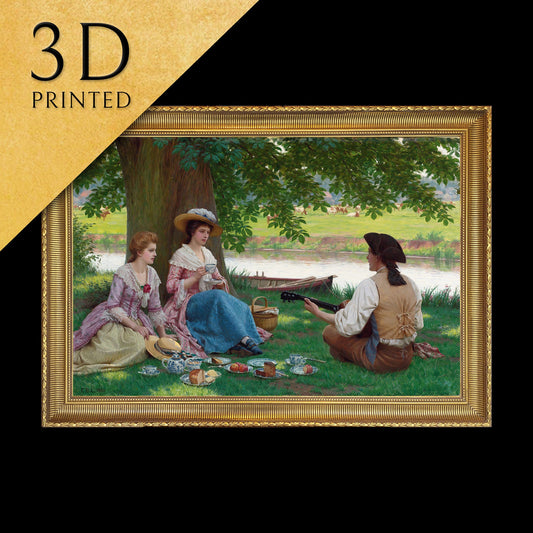 A Picnic Party - by Edmund Blair, 3d Printed with texture and brush strokes looks like original oil painting.