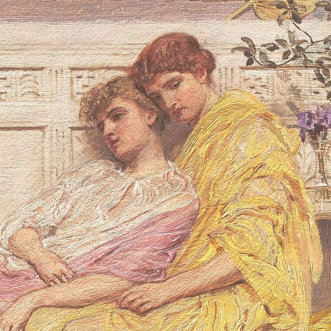 Albert Joseph Moore Print: 3D Textured Musician Oil Painting Reproduction