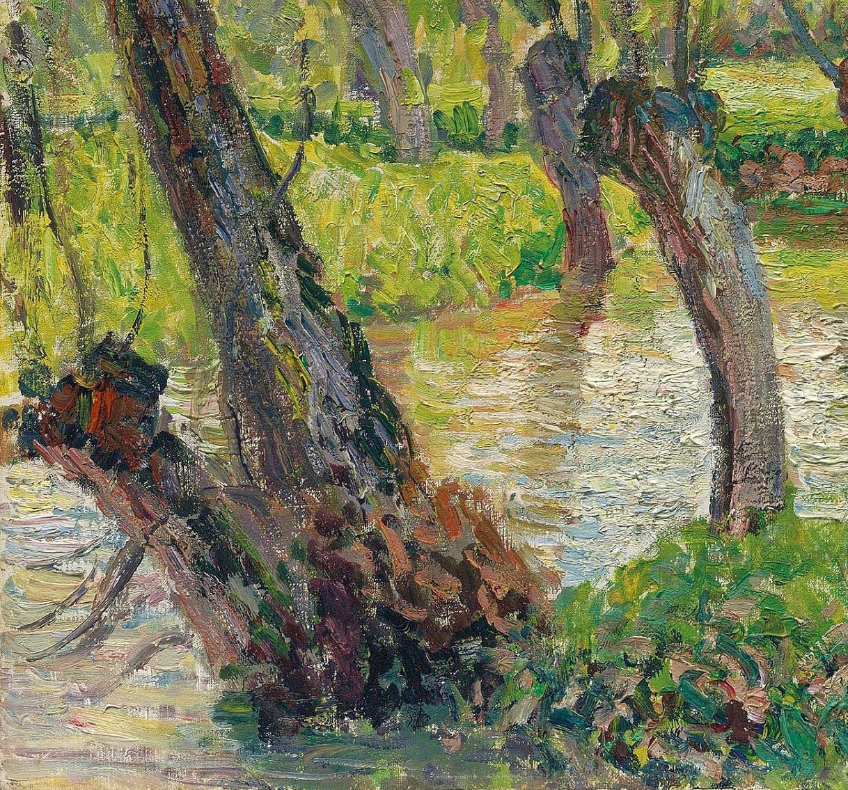 Camille Pissarro 3D Print: Bords De L’epte À Êragny, Soleil Couchant