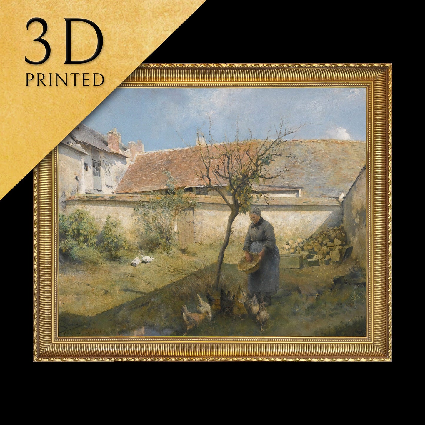 A la campagne - Carl Larsson, 3d Printed with texture and brush strokes looks like original oil painting.