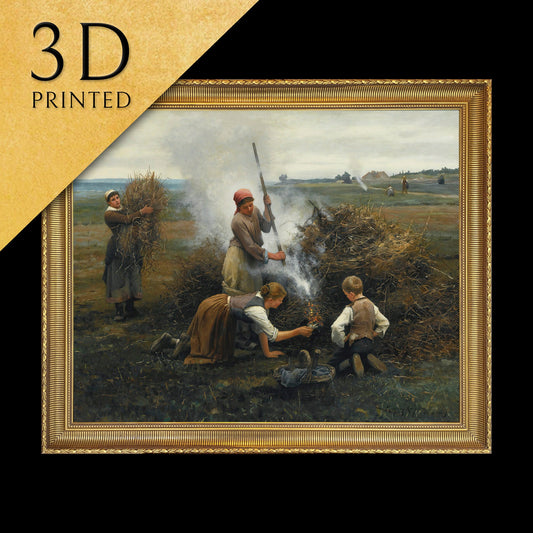 Burning Brush - by Daniel Ridgway Knight, 3d Printed with texture and brush strokes looks like original oilpainting.