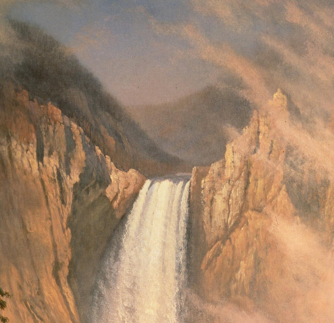 Yellowstone Falls- by Albert Bierstadt, 3d Printed with texture and brush strokes looks like original oilpainting.