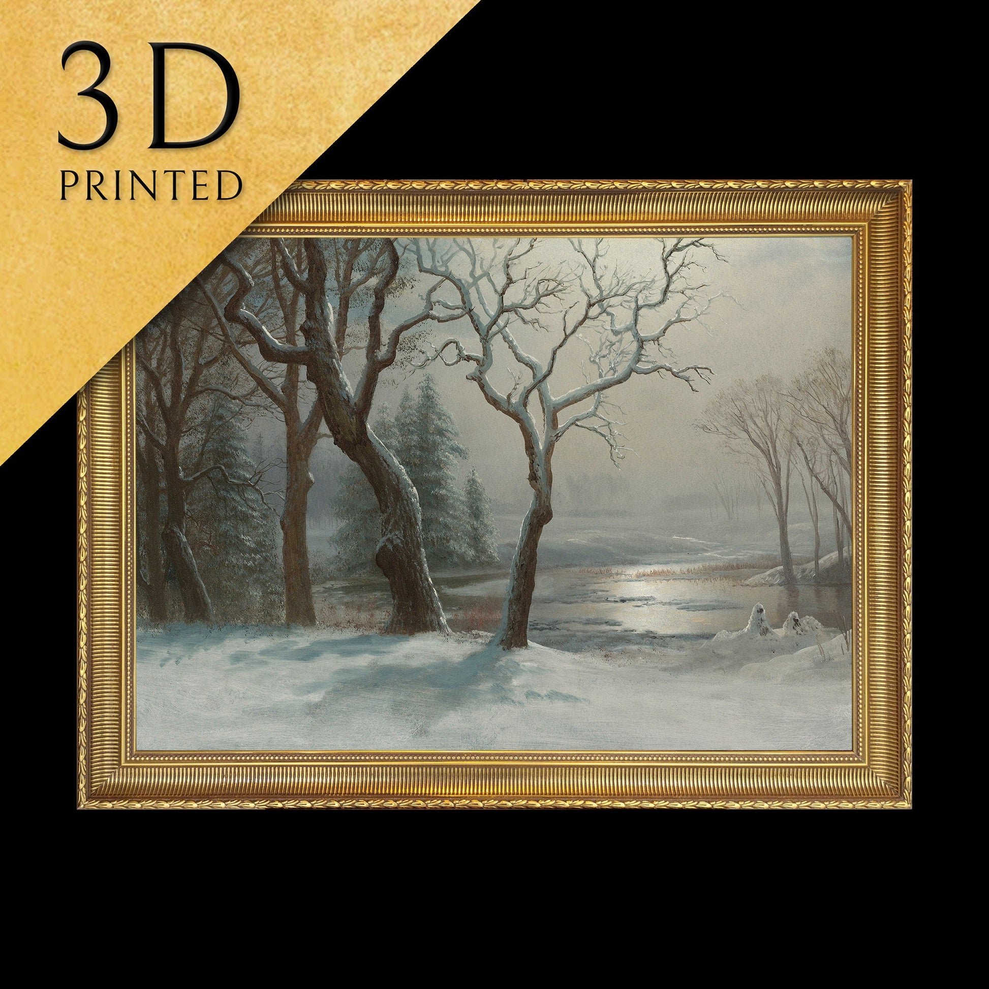 Winter In Yosemite - by Albert Bierstadt, 3d Printed with texture and brush strokes looks like original oil painting.