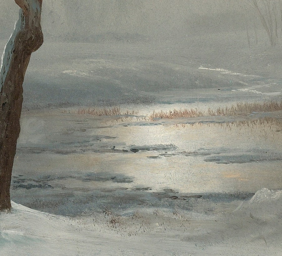 Winter Yosemite Print by Bierstadt: 3D Textured Oil Painting Reproduction