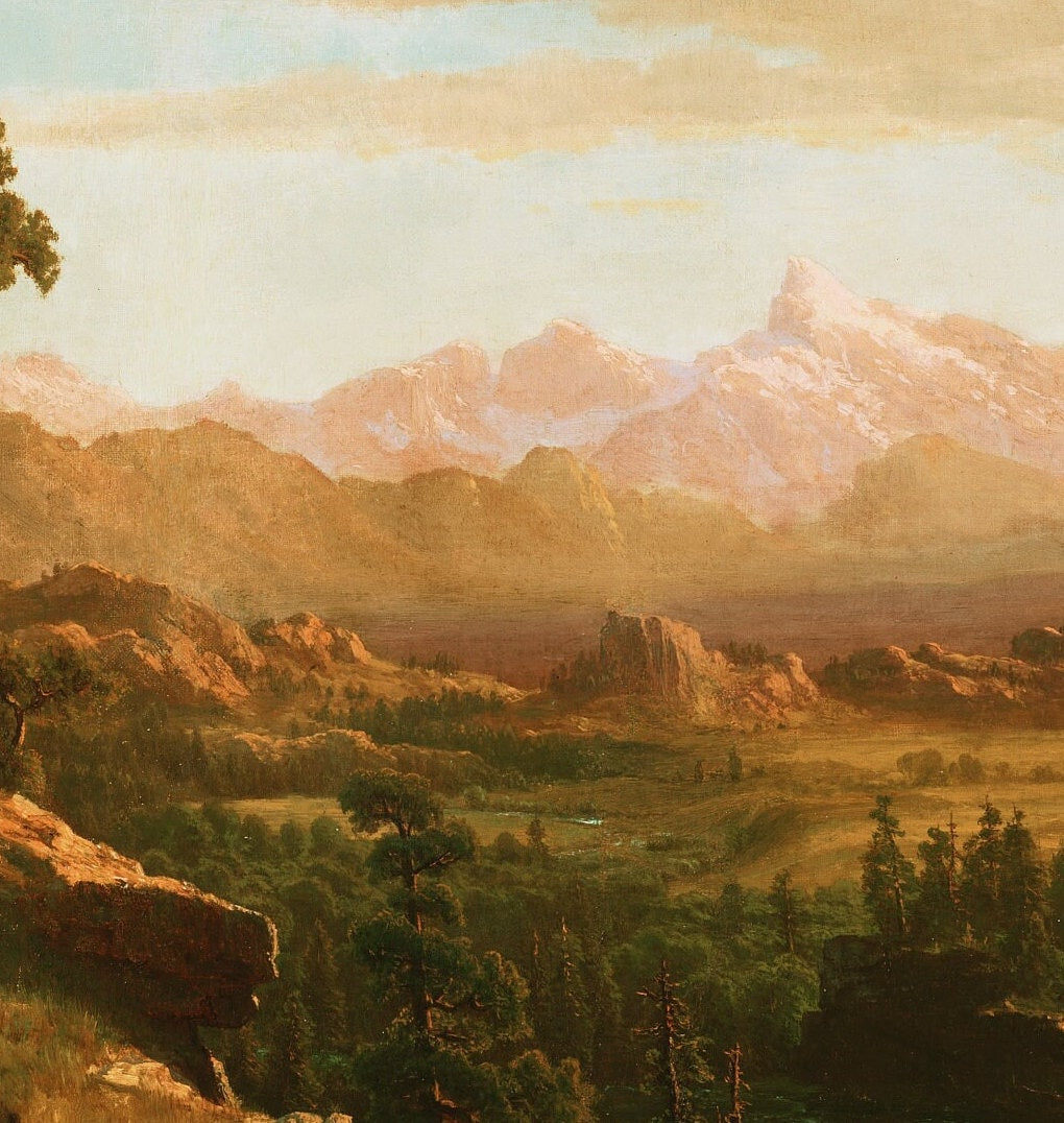 Albert Bierstadt Wind River Country 3D Print: Textured Landscape Art