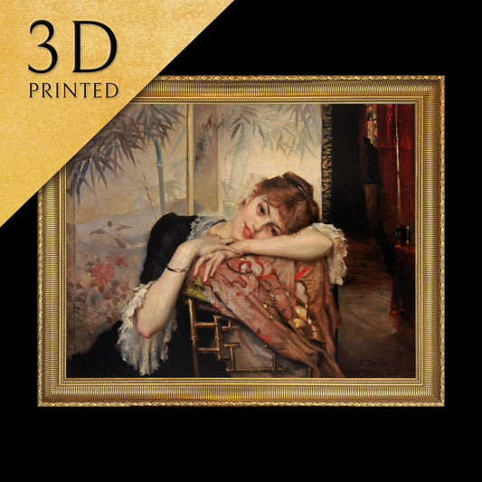 The Parisienne - by Albert Edelfelt, 3d Printed with texture and brush strokes looks like original oil painting.