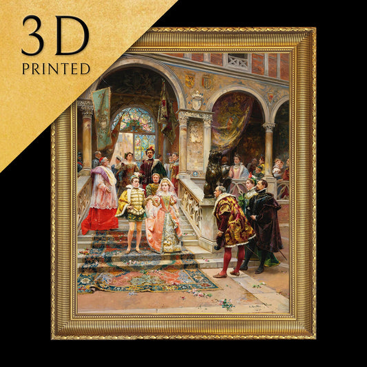 The Marriage Of The Prince by Cesare Auguste Detti, 3d Printed with texture and brush strokes looks like original oil painting.