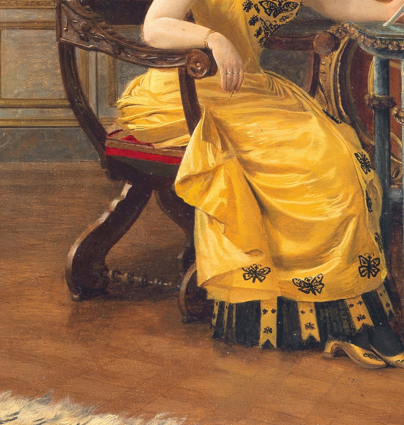 3D Printed 'The Letter' Art: Georges Croegaert Textured Oil Painting Reproduction