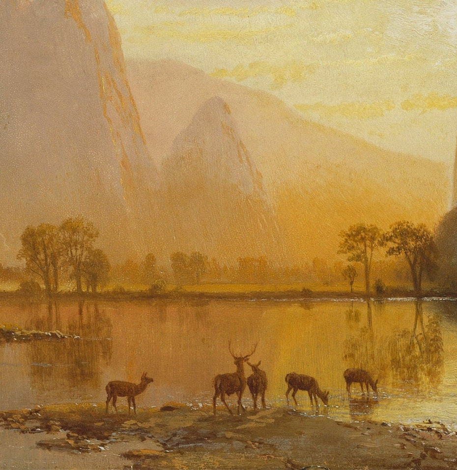 Valley of the Yosemite by Albert Bierstadt, 3d Printed with texture and brush strokes looks like original oil painting, Landscape.