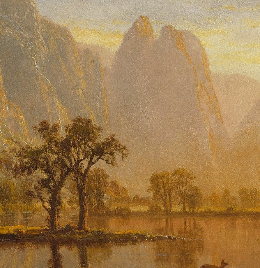 Valley of the Yosemite by Albert Bierstadt, 3d Printed with texture and brush strokes looks like original oil painting, Landscape.