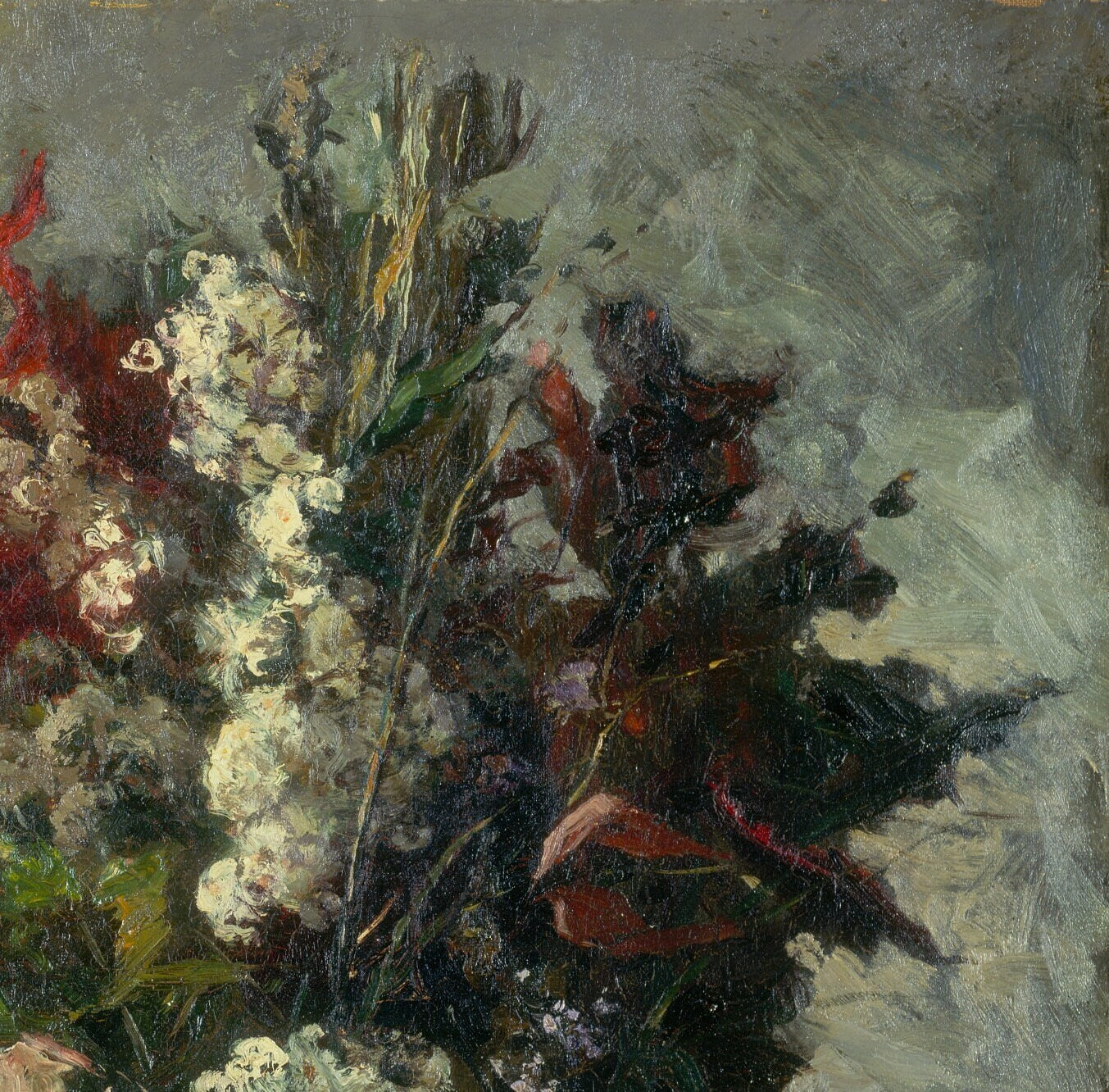 Untitled (floral still life) by Edward Mitchell Bannister,3d Printed with texture and brush strokes looks like original oil painting.