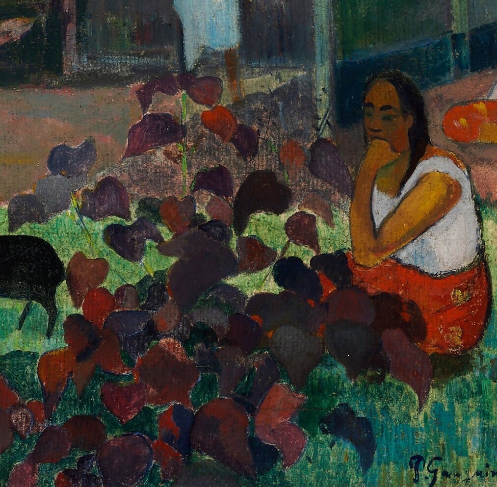 Paul Gauguin 'The Black Pigs' 3D Print: Textured Oil Painting Replica