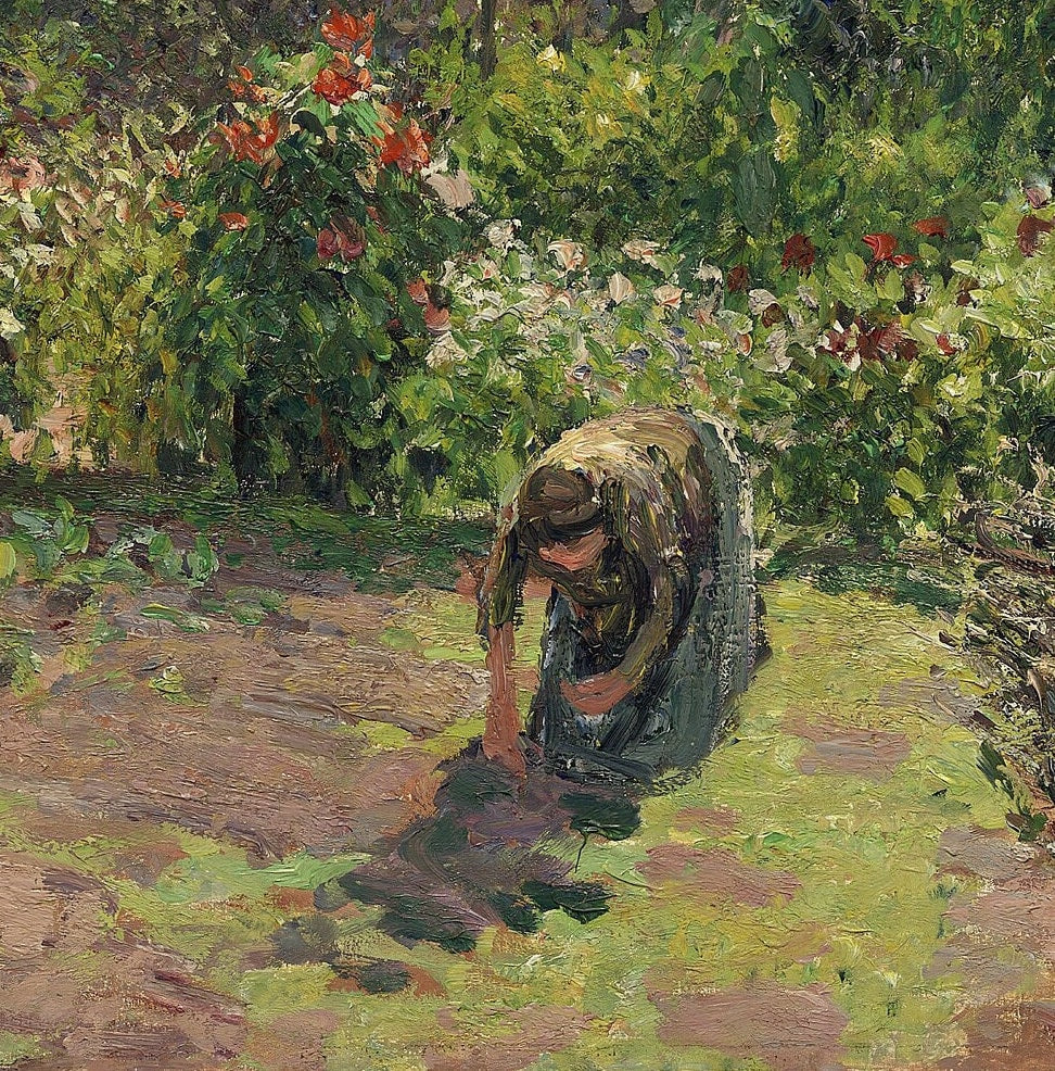Pissarro 'Artist’s Garden at Eragny' 3D Print: Textured Impressionist Art