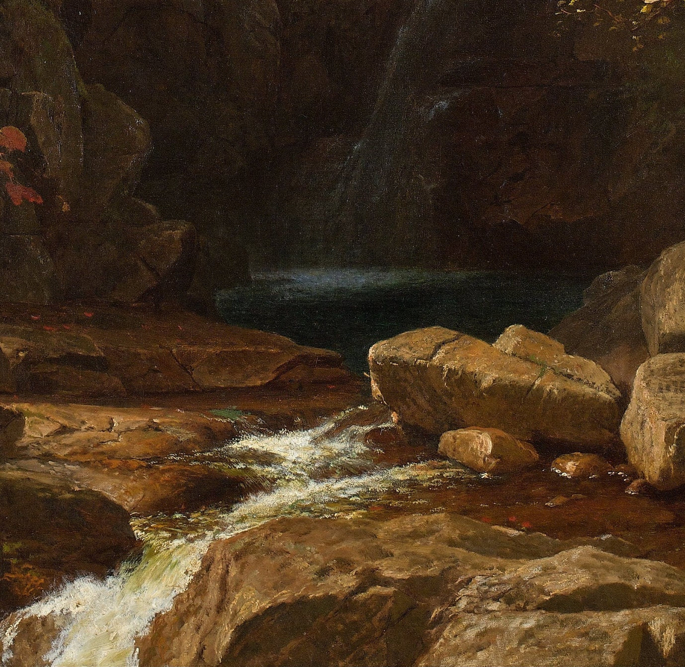 Glen Ellis Falls by Albert Bierstadt: 3D Textured Print