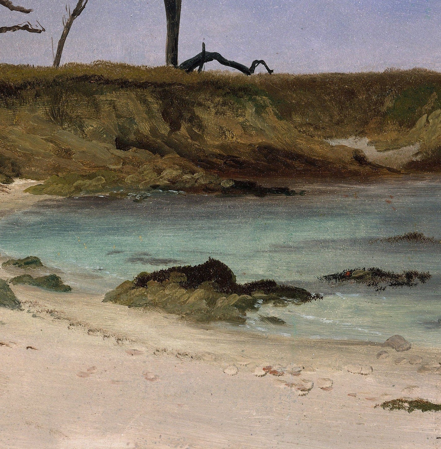 Albert Bierstadt Sea Cove 3D Print: Textured Coastal Painting