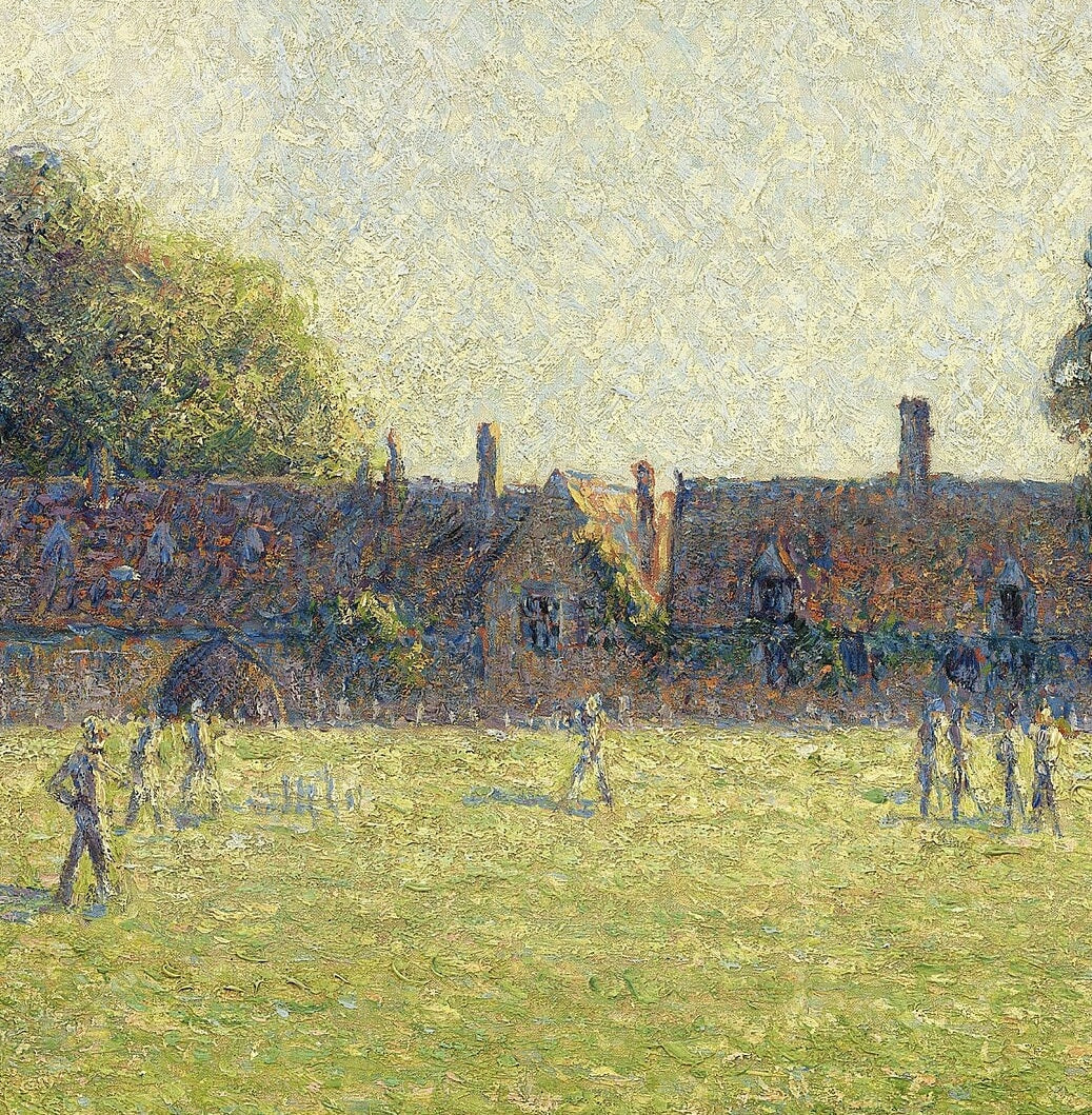 Hampton Court Green by Camille Pissarro, 3d Printed with texture and brush strokes looks like original oil painting.