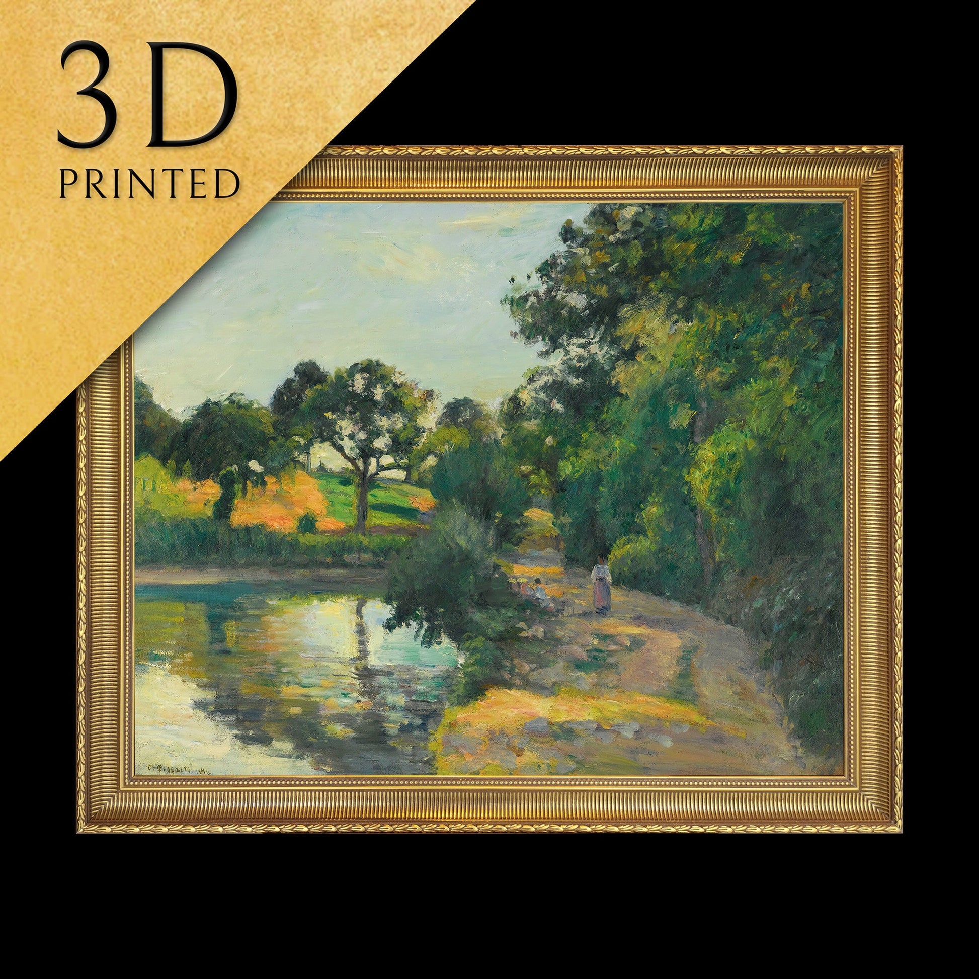 Montfoucault Camille Pissarro, 3d printed with texture and brush strokes looks like original oilpainting, high realistic printing.