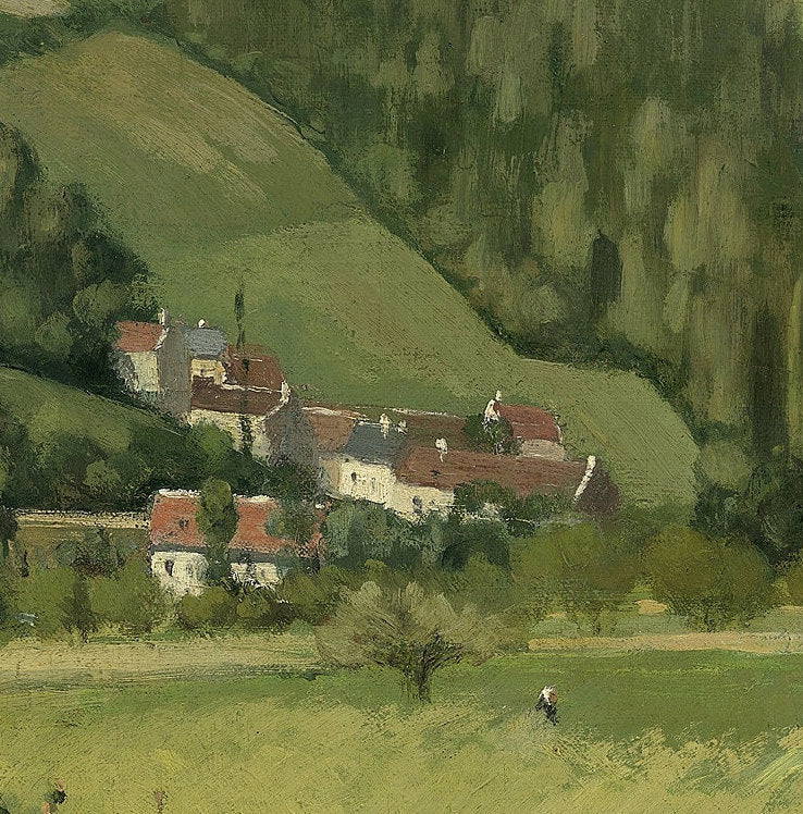 Pissarro Landscape Print: Les Pâtis, Pontoise, 3D Textured Art