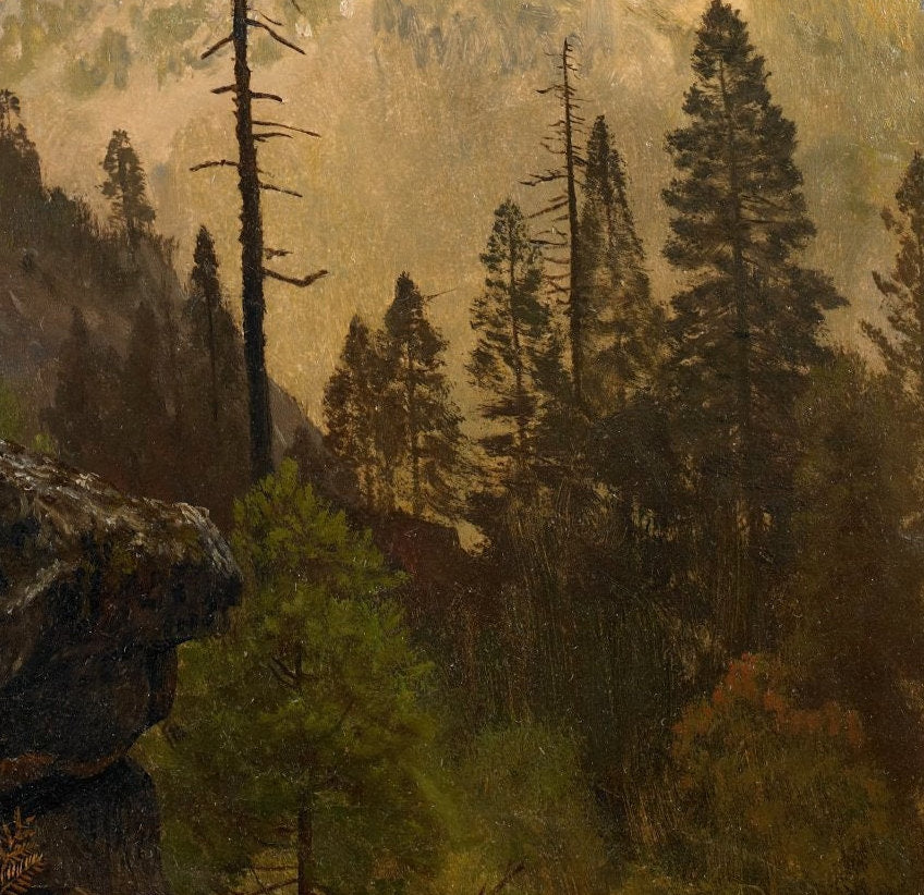 Yosemite Valley 3D Print by Albert Bierstadt: Textured Oil Painting Replica