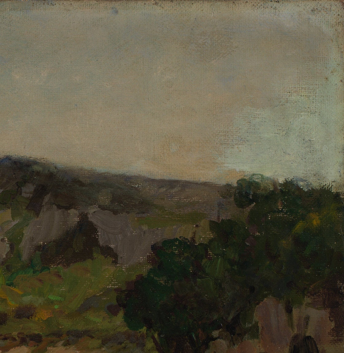 Edward Bannister Painting: Rocks at Newport, 3D Printed Texture