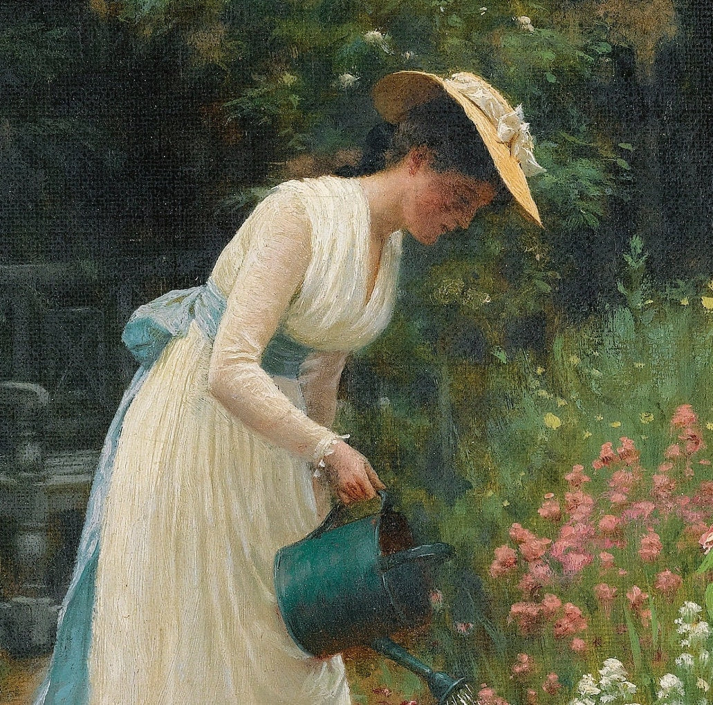 Edmund Blair 'My Lady's Garden' 3D Printed Textured Oil Painting