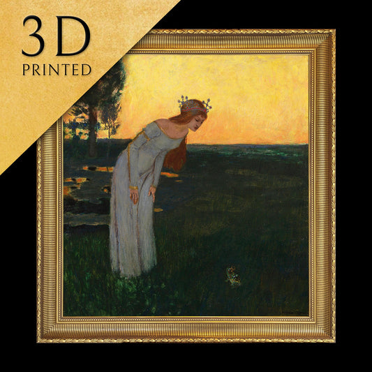 Once upon a time by Franz Stuck, 3dPrinted with texture and brush strokes looks like original oil painting, high realistic printing