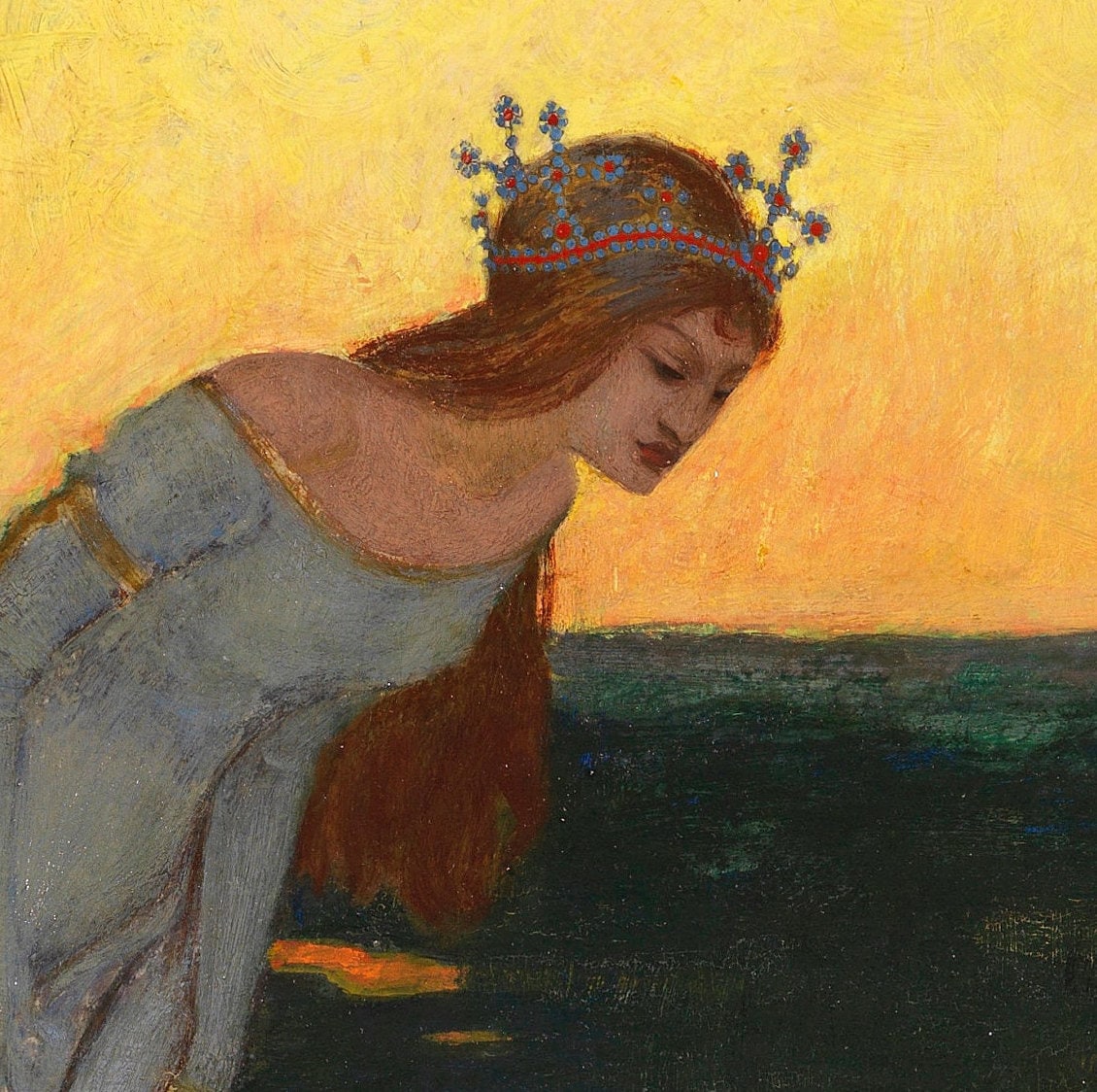 Franz Stuck 'Once Upon a Time' 3D Print: Textured Oil Painting Reproduction