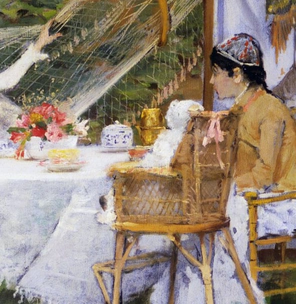 William Merritt Chase Print: Open Air Breakfast, 3D Textured Art