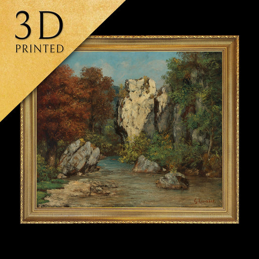 Paysage by Gustave Courbet, 3dPrinted with texture and brush strokes looks like original oil painting, high realistic printing