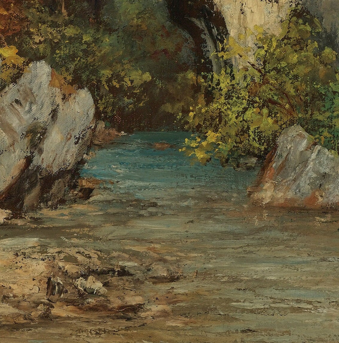 Gustave Courbet Landscape 3D Print: Textured Oil Painting Reproduction