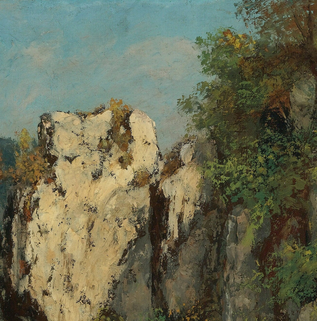 Gustave Courbet Landscape 3D Print: Textured Oil Painting Reproduction