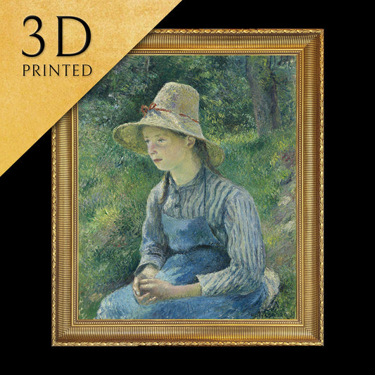 Peasant Girl by Camille Pissarro, 3dPrinted with texture and brush strokes looks like original oil painting, high realistic printing