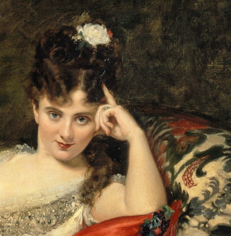 Mademoiselle Lancey 3D Print: Carolus Duran Textured Oil Painting Reproduction